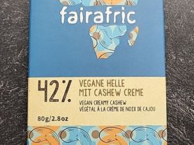 fairafric Schokolade 42% Vegane Helle mit Cashew Creme, 42% Vega | Hochgeladen von: wip