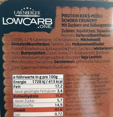 Low Carb.ONE Protein Keks-Müsli, Schoko-Crunchy | Hochgeladen von: chris860