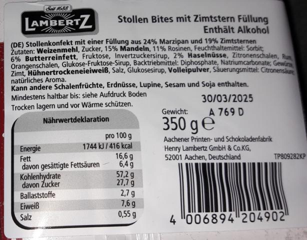 Lambertz Stollen Bites Zimtstern | Hochgeladen von: Siope