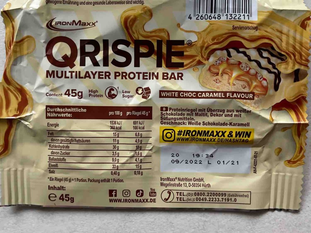 Qrispie Multilayer Protein Bar, White Choc Caramel Flavour von K | Hochgeladen von: Kikoehler
