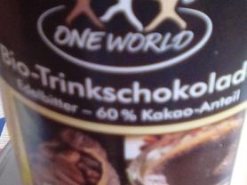 OneWorld Bio-Trinkschokolade Edelbitter, 60 % Kakao-Anteil | Hochgeladen von: G.K