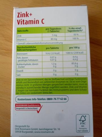 Zink + Vitamin C Lutschtabletten, Ananas-Zitrone | Hochgeladen von: lgnt