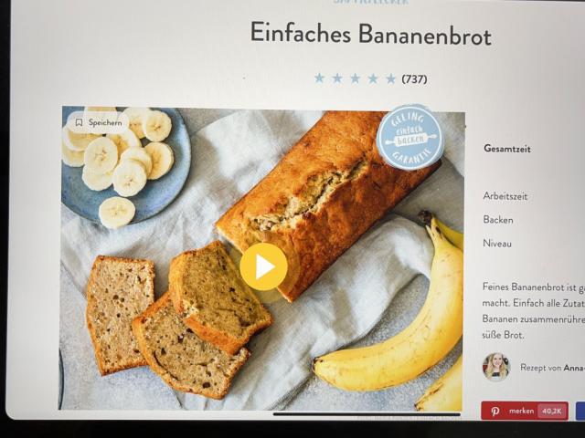 Bananenbrot, Einfach backen von eneubert1312298 | Hochgeladen von: eneubert1312298