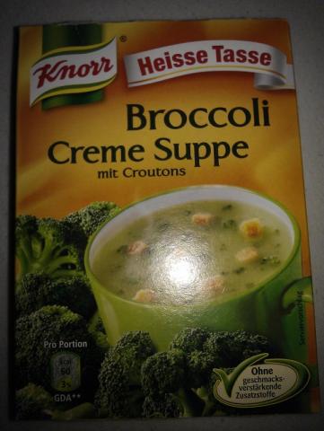 Heisse Tasse Broccoli Creme Suppe mit Croutons | Hochgeladen von: petit