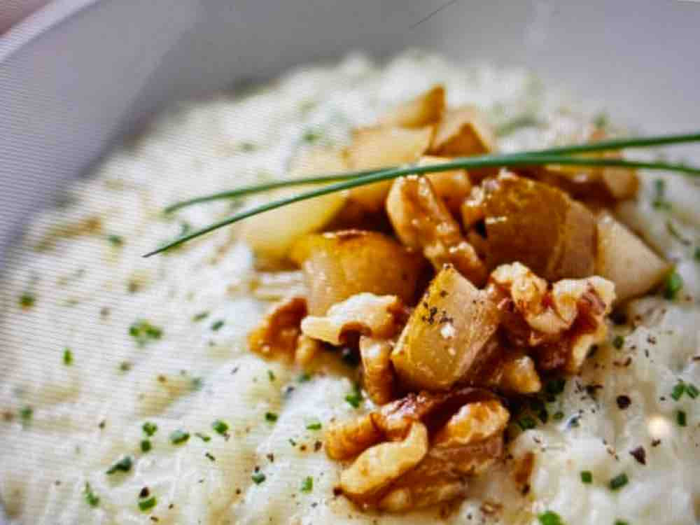 Vier-Käse-Risotto, karamellisierte Walnuss-Birnen von auroranukl | Hochgeladen von: auroranuklearis