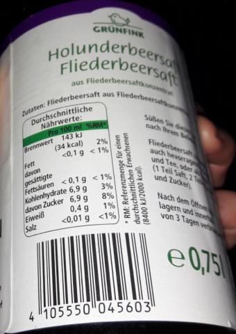 Grünfink Holunderbeersaft | Hochgeladen von: Siope