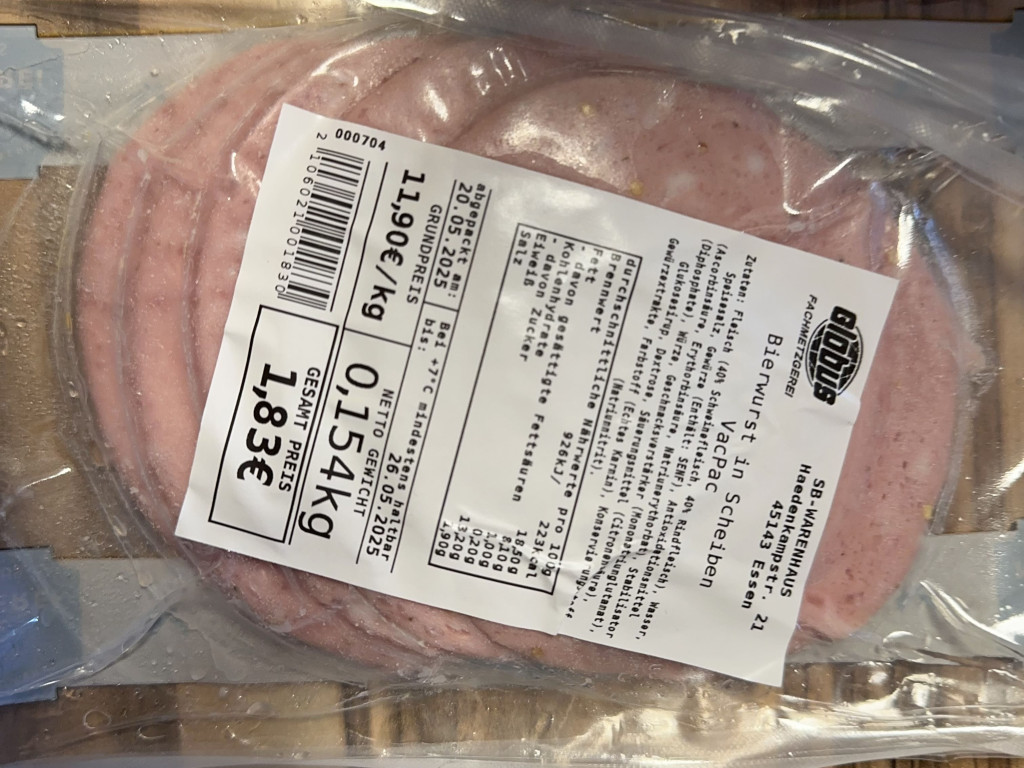 Globus Bierwurst in Scheiben, VacPac von MaximilianPietsch | Hochgeladen von: MaximilianPietsch Globus Bierwurst in Scheiben, VacPac von MaximilianPietsch | Hochgeladen von: MaximilianPietsch