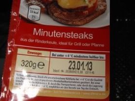 Minutensteaks aus der Rinderkeule Bauernglück (Aldi) | Hochgeladen von: taxbln