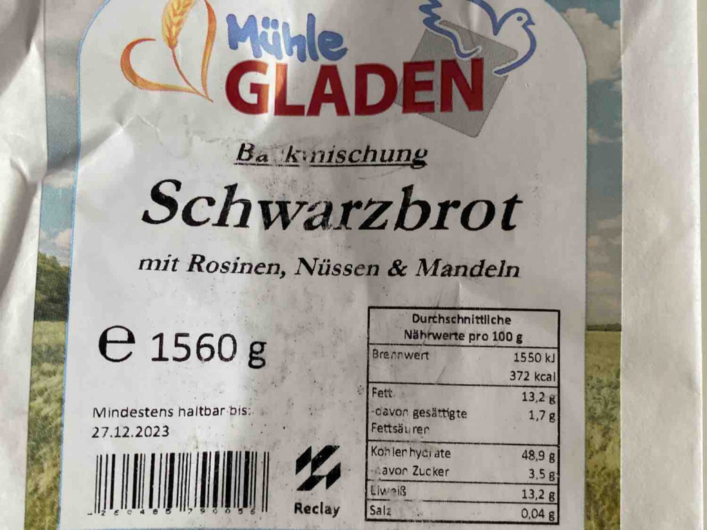 Mühle Gladen Schwarzbrot mit Rosinen, Nüssen & Mandeln von 9 | Hochgeladen von: 90TageChallenge