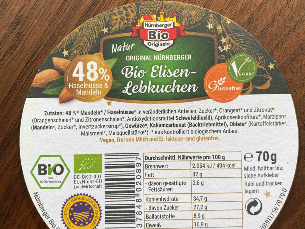 Bio Elisen-Lebkuchen, 48% Haselnüsse + Mandeln von micafelicitas | Hochgeladen von: micafelicitas