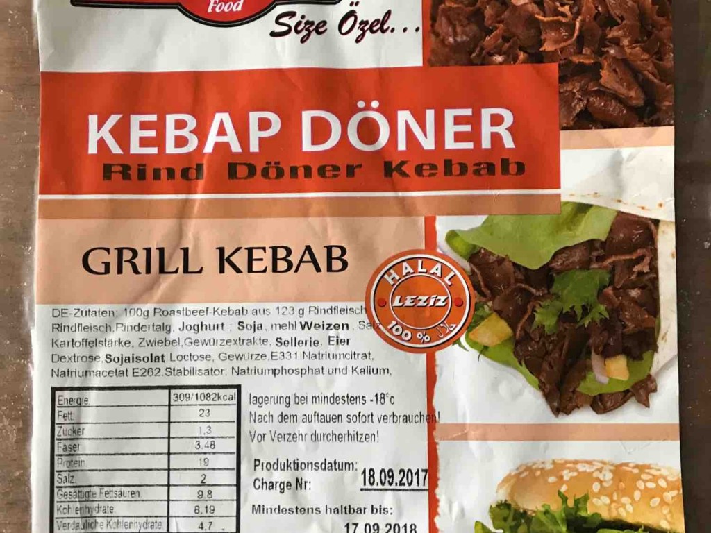 Leziz Grill Kebab Doener Rind Leziz Kalorien Neue Produkte Fddb