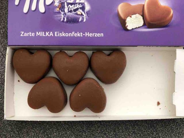 Milka Eiskonfekt-Herzen, Vanilleeis von kaplangoezue | Hochgeladen von: kaplangoezue