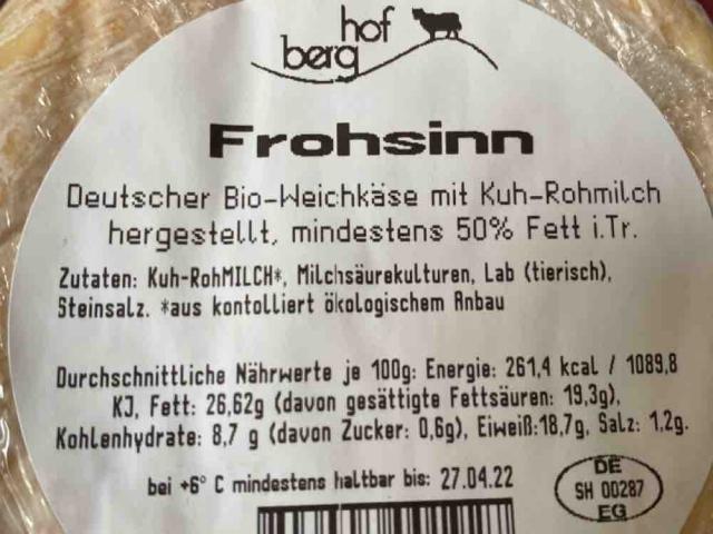 Frohsinn Bio-Weichkäse, Rohmilch von Rupert74 | Hochgeladen von: Rupert74