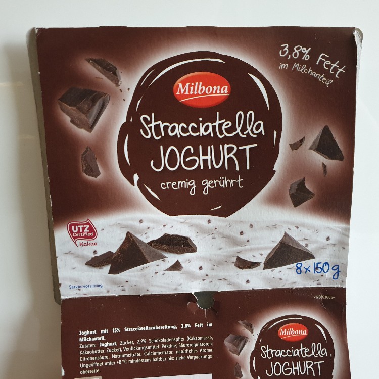 Milbona Stracciatella Joghurt  cremig gerührt, 3,8 % Fett im Mil | Hochgeladen von: ChocoFan