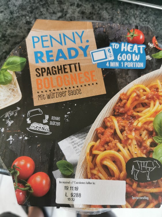 Penny Ready Penny Ready Spaghetti Bolognese Kalorien Neue Produkte Fddb