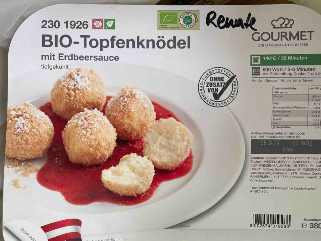Bio-Topfenknödel, mit Erdbeersause von EvaWurmi | Hochgeladen von: EvaWurmi
