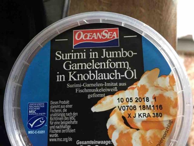 Surimi in Jumbo-Garnelenform in Knoblauch-Öl von ncfuengehe666 | Hochgeladen von: ncfuengehe666