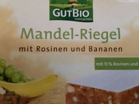 GutBio Mandel-Riegel, mit Rosinen und Bananen | Hochgeladen von: Paulipower