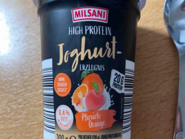 High Protein Joghurt Pfirsich-Orange, mit Milch (0,4% Fett) von  | Hochgeladen von: bastiherold