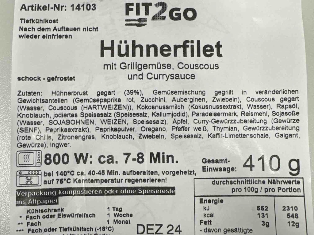 Fit2go, Hühnerfilet mit Grillgemüse und Couscous von AJS | Hochgeladen von: AJS