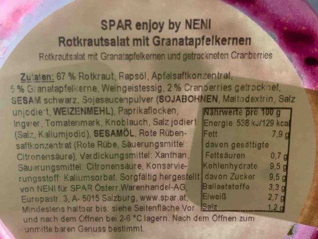 Spar Rotkrautsalat, mit Granatapfelkernen by manop06 | Uploaded by: manop06