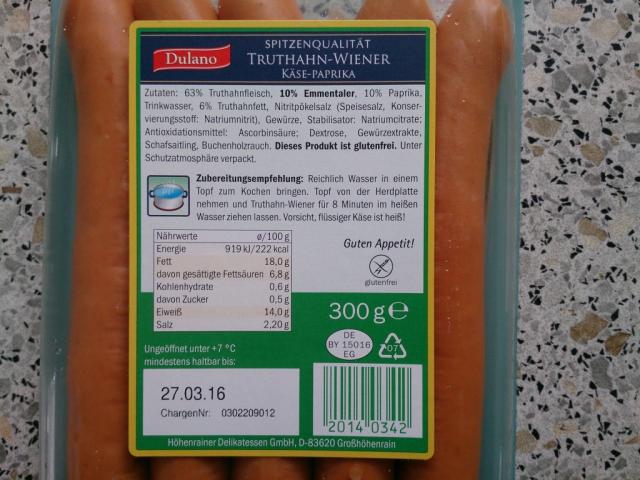 Truthahn-Wiener, Käse-Paprika | Hochgeladen von: sasciadw332