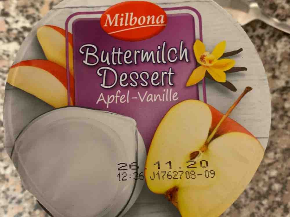 Milbona, Buttermilch Dessert, Apfel-Vanille Kalorien - Joghurt - Fddb