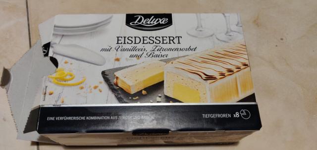 Deluxe Eisdessert mit Vanilleeis, Zitronensorbet und Baiser | Hochgeladen von: MADmanOne