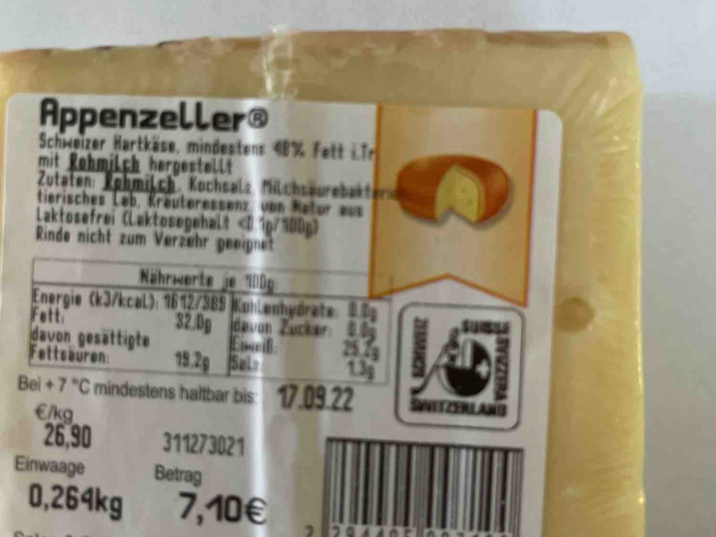 Appenzeller Schweizer Hartkäe, 48 % Fett i.Tr von Hngoethe | Hochgeladen von: Hngoethe
