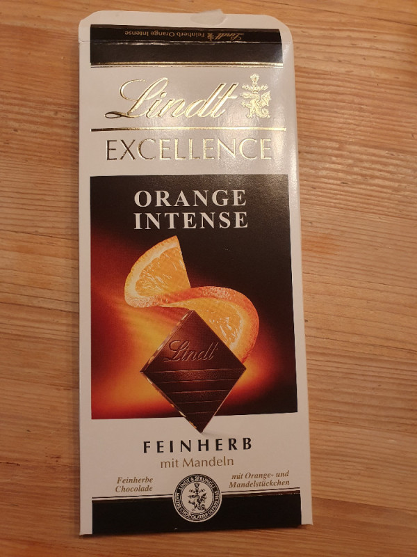 Schokolade feinherb (Lindt EXCELLENCE), m. Orange u. Mandelstück | Hochgeladen von: Coverdale