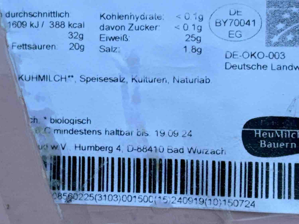 Heumilch Hornkäse, 50% Fett von BakerBA | Hochgeladen von: BakerBA