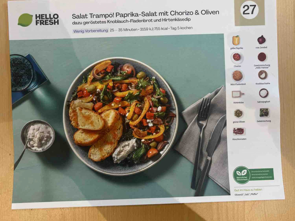 Salat Trampó! Paprika-Salat mit Chorizo & Oliven, dazu gerös | Hochgeladen von: OhanaSister
