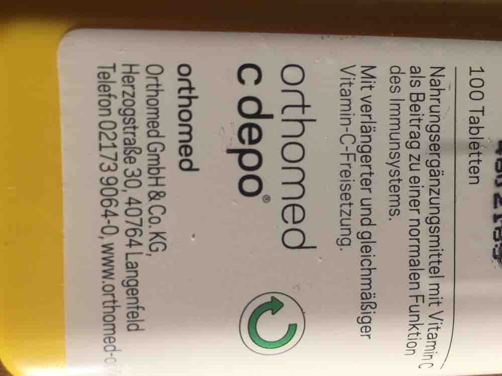 orthomed c depot, 1 00 g = 1 Tablette  von Vreni2010 | Hochgeladen von: Vreni2010