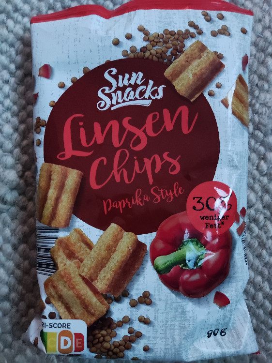 Sun Snacks, Linsenchips Paprika Style Calories - New products - Fddb