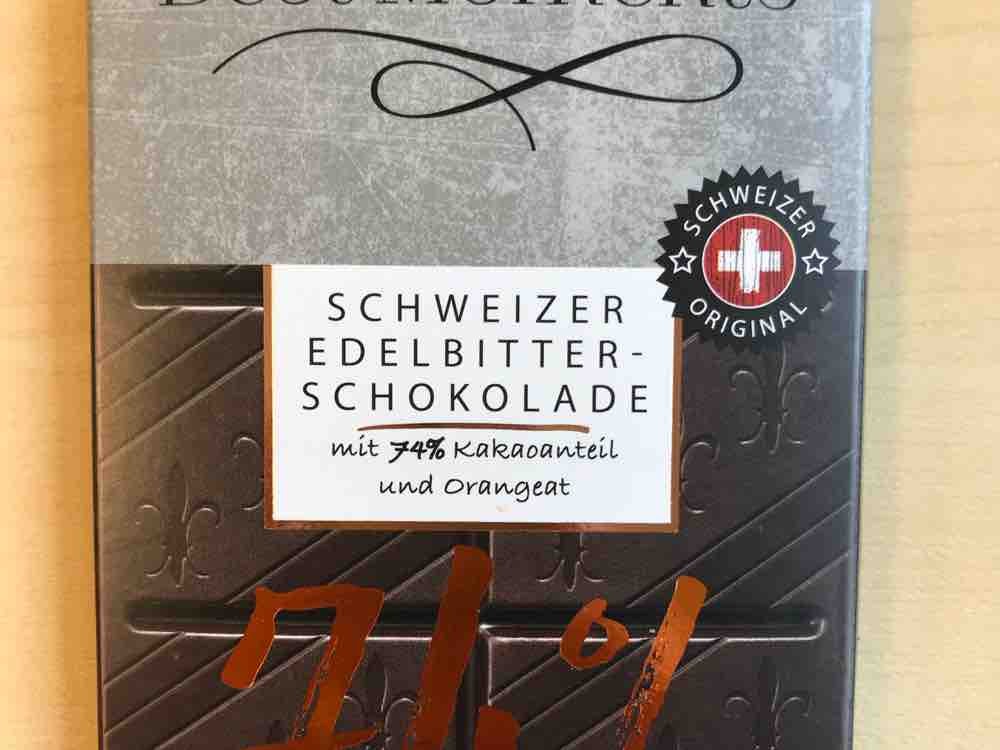 Schweizer Edelbitterschokolade, 74% mit Orangeat von Heidi von d | Hochgeladen von: Heidi von der Alm