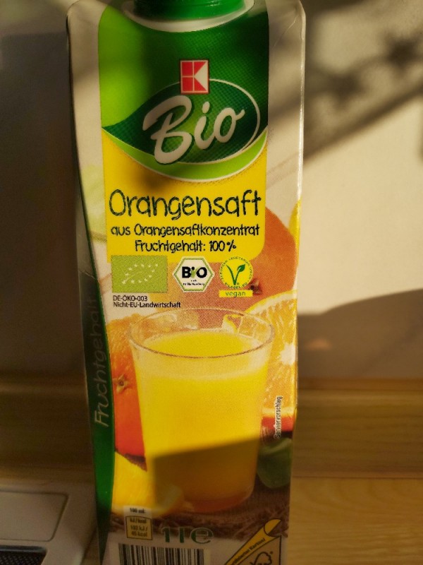 K-Bio Orangensaft, aus Orangensaftkonzentrat Fruchtgehalt 100% v | Hochgeladen von: Verena2108