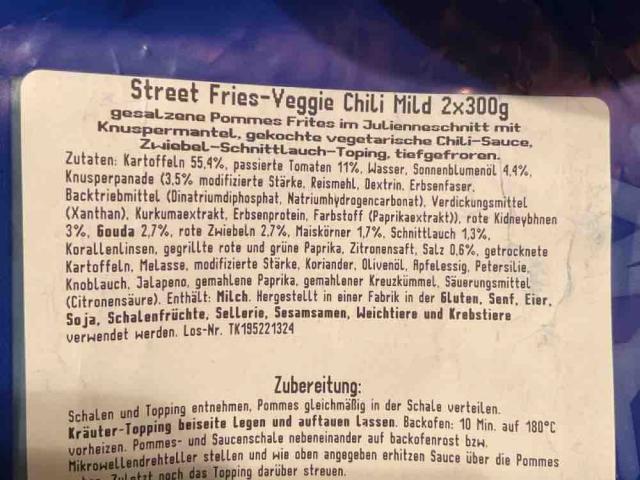 Street Fries-Veggieburger Chili Mild von natili | Hochgeladen von: natili