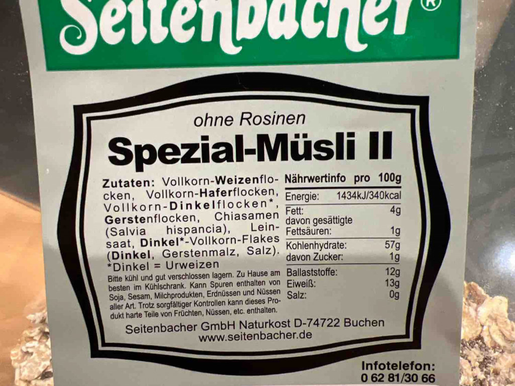 Seitenbacher Spezial-Müsli Ii, ohne Rosine von Oppi | Hochgeladen von: Oppi