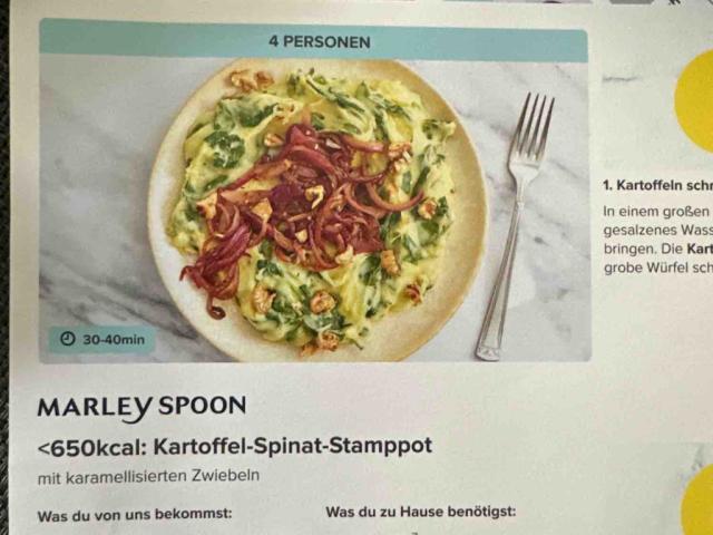 Marley Spoon Kartoffel-Spinat-Stamppot, mit karamellisierten Zwi | Hochgeladen von: mcgn