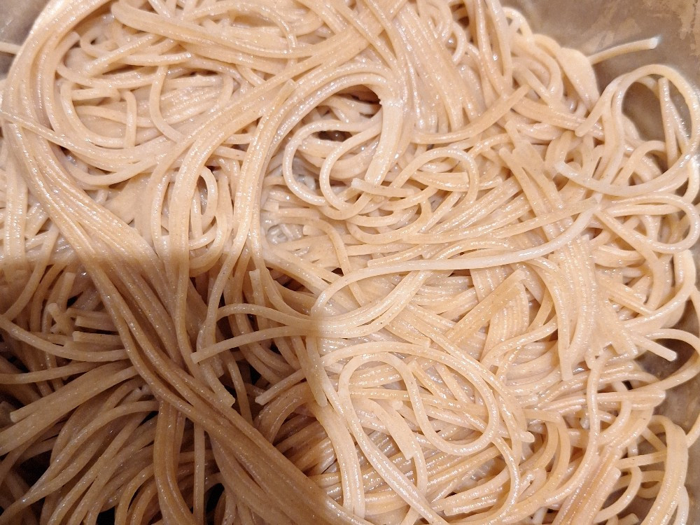 Volkornnudeln Spaghetti gekocht, Alnatura von LSLinski | Hochgeladen von: LSLinski