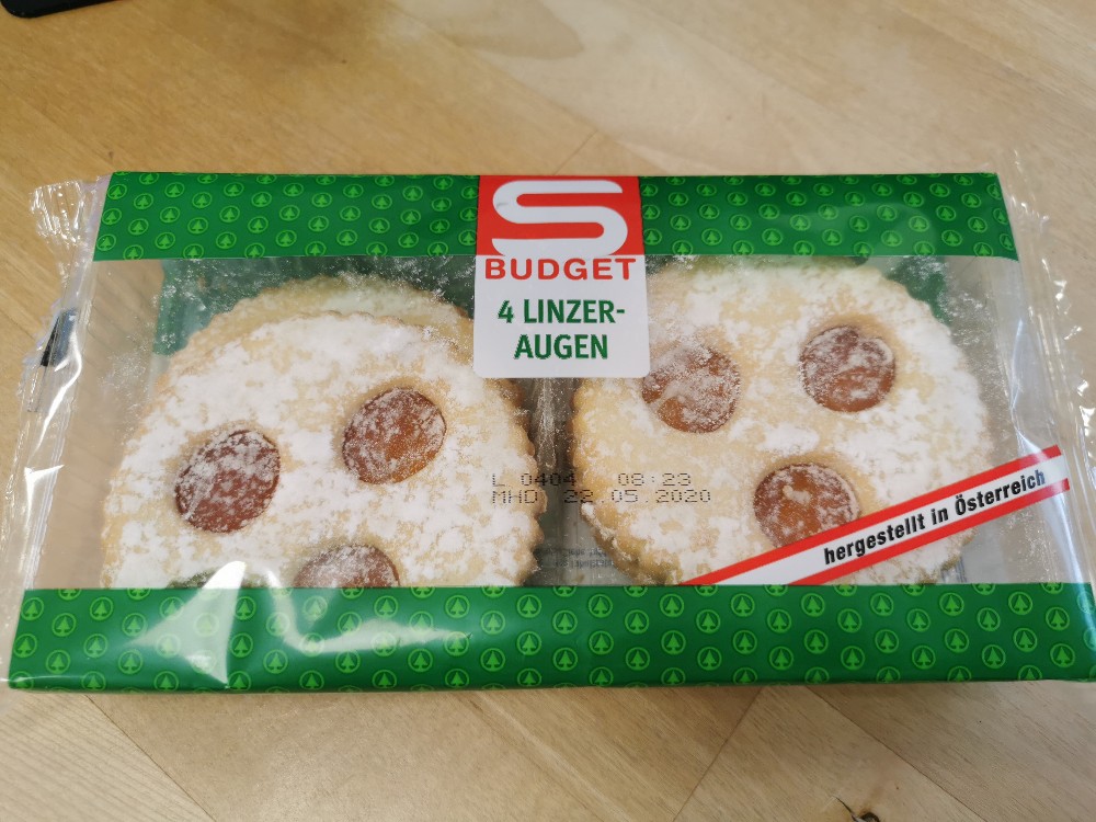 S Budget Linzer Augen, mit 35 % Marillenfruchtfüllung von Mahrie | Hochgeladen von: Mahriel