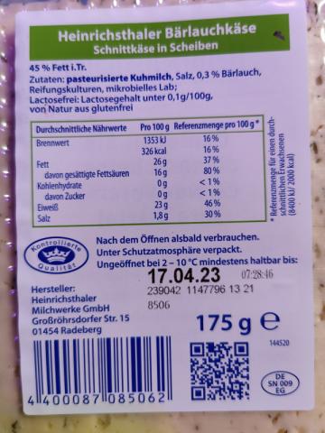 Bärlauchkäse 45% Fett, Bärlauch | Hochgeladen von: LeeviHilija