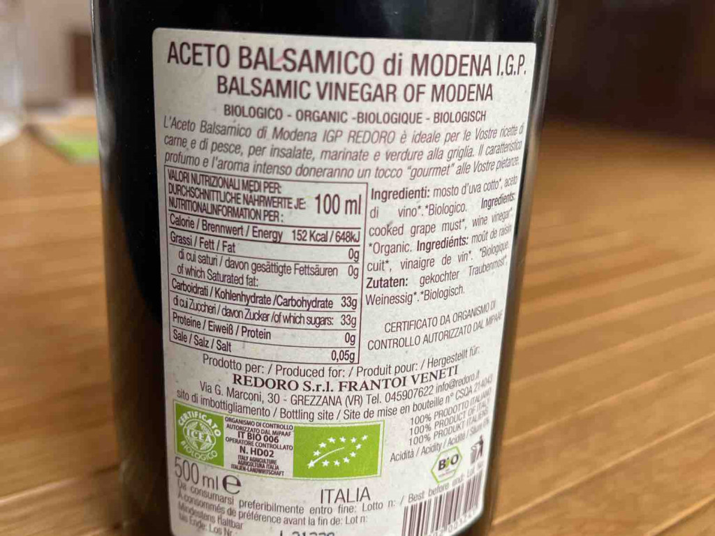 Aceto  Balsamico di Modena (Bio), Frantoni Redoro von Flietel | Hochgeladen von: Flietel