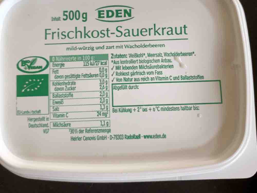 Frischkost Sauerkraut, Mild-würzig und zart mit pikanten Wachold | Hochgeladen von: micheler