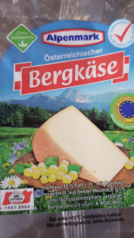 Alpenmark Bergkäse, Hartkäse Käse 45% Fett in Tr. mit Rohmilch h | Hochgeladen von: silvia64