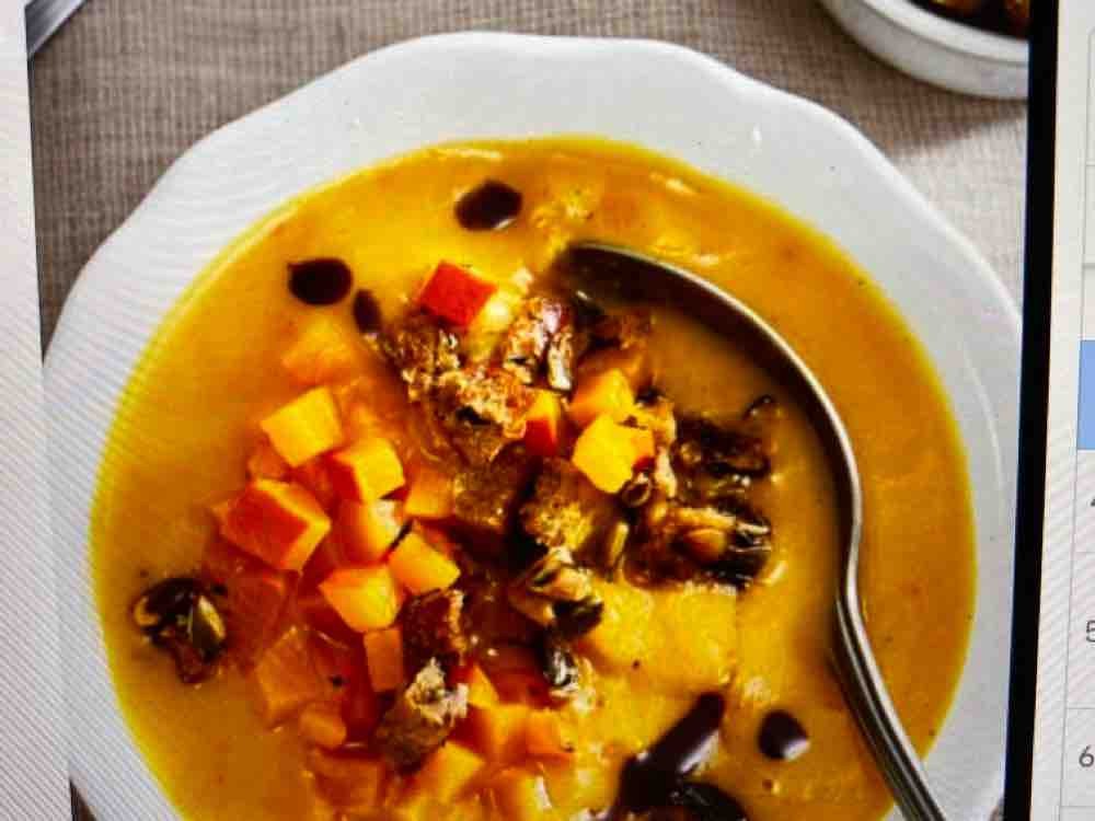 Süßkartoffel-Kürbis-Suppe, Kräutercrotons von auroranuklearis | Hochgeladen von: auroranuklearis