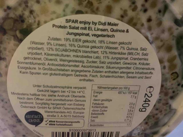 Spar Protein Salat, Ei, Linsen, Quinoa, Jungspinat by manop06 | Uploaded by: manop06