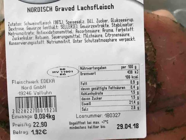 Nordisch Graved Lachsfleisch , Edeka von Cochalove | Hochgeladen von: Cochalove