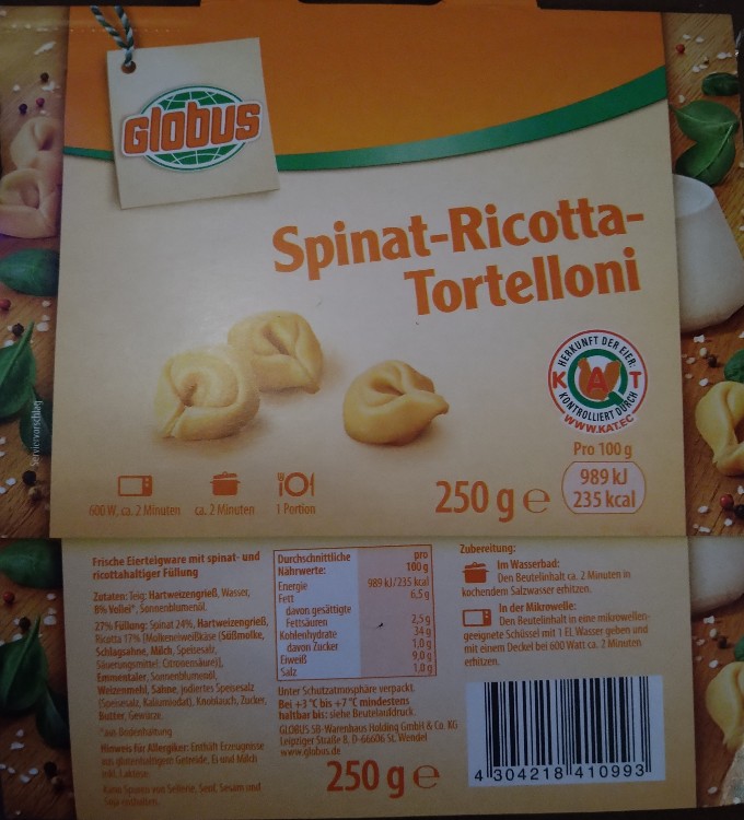 Globus Spinat - Ricotta- Tortelloni von V.S. | Hochgeladen von: V.S.