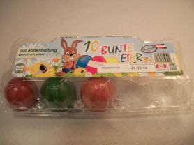10 Bunte Eier aus Bodenhaltung, gekocht und gefärbt | Hochgeladen von: öäöä